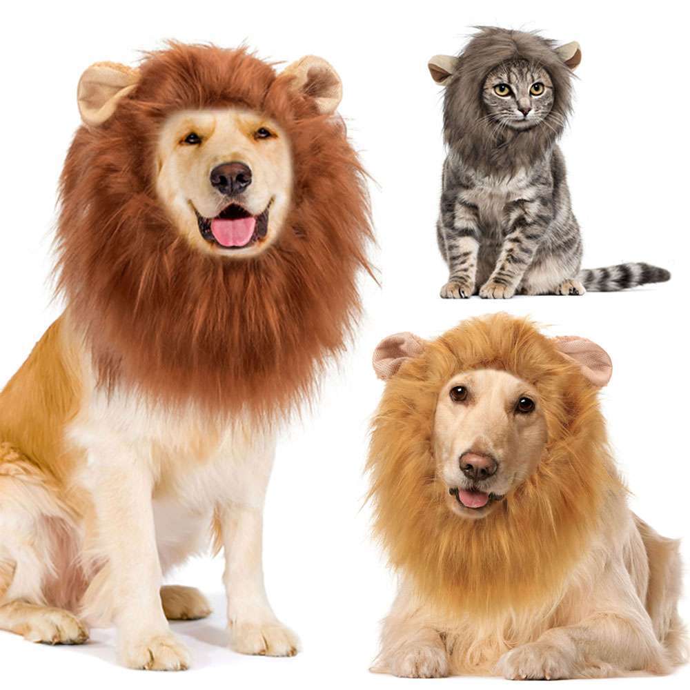Funny Cute Lion Mane Costume Headgear for Cat Dog Pet Clothes Dress Party USA - Halloween Fast