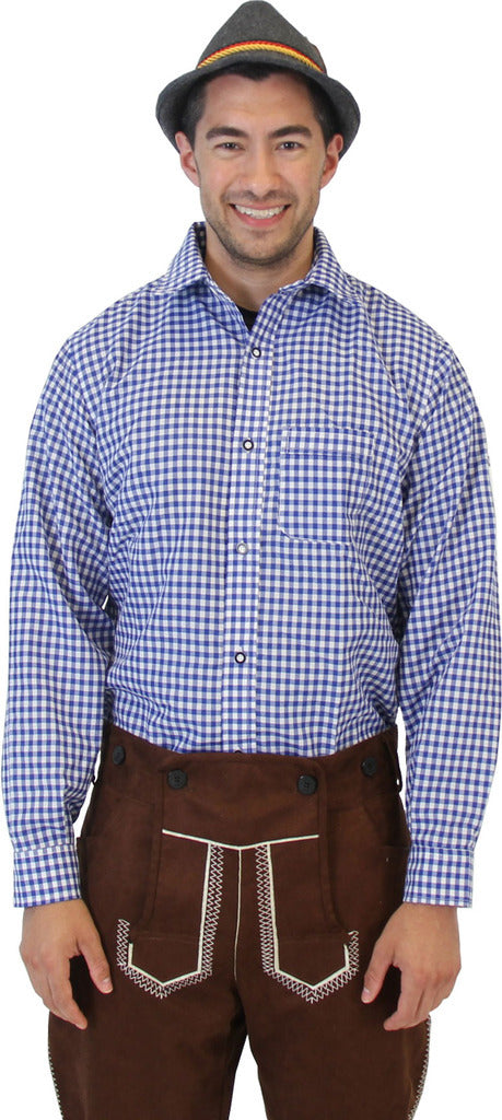 Oktoberfest German Bavarian Trachten Halloween Cosplay Costume Plaid Shirt - Halloween Fast