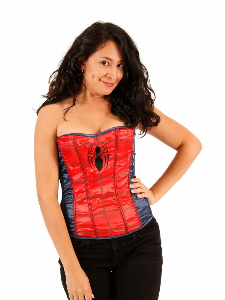 Spider Girl Strapless Sequin Corset Halloween Cosplay Costume for Adults - Halloween Fast