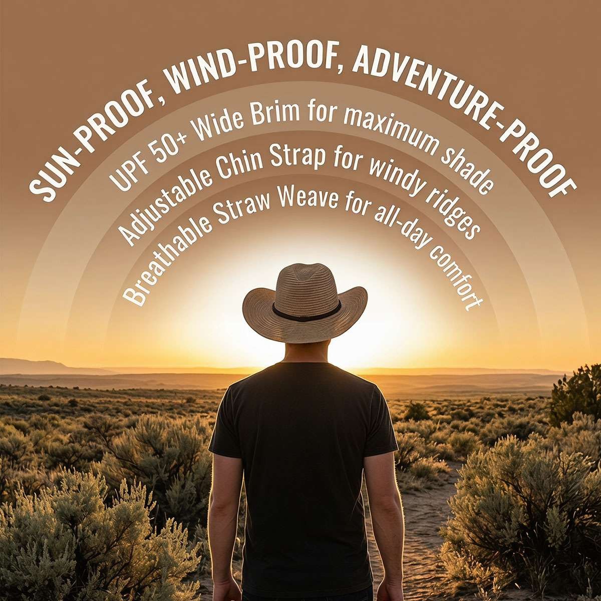 Men Women Wide Brim Western Cowboy Straw Hat Outdoor Sun Protection Hat Halloween Fast