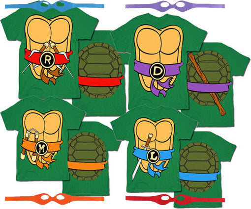TMNT Teenage Mutant Ninja Turtles Halloween Cosplay Costume T-Shirt Tee Halloween Fast