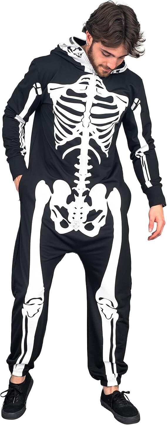 Adult Unisex Skeleton Suit Halloween Cosplay Costume Full Suit Halloween Fast