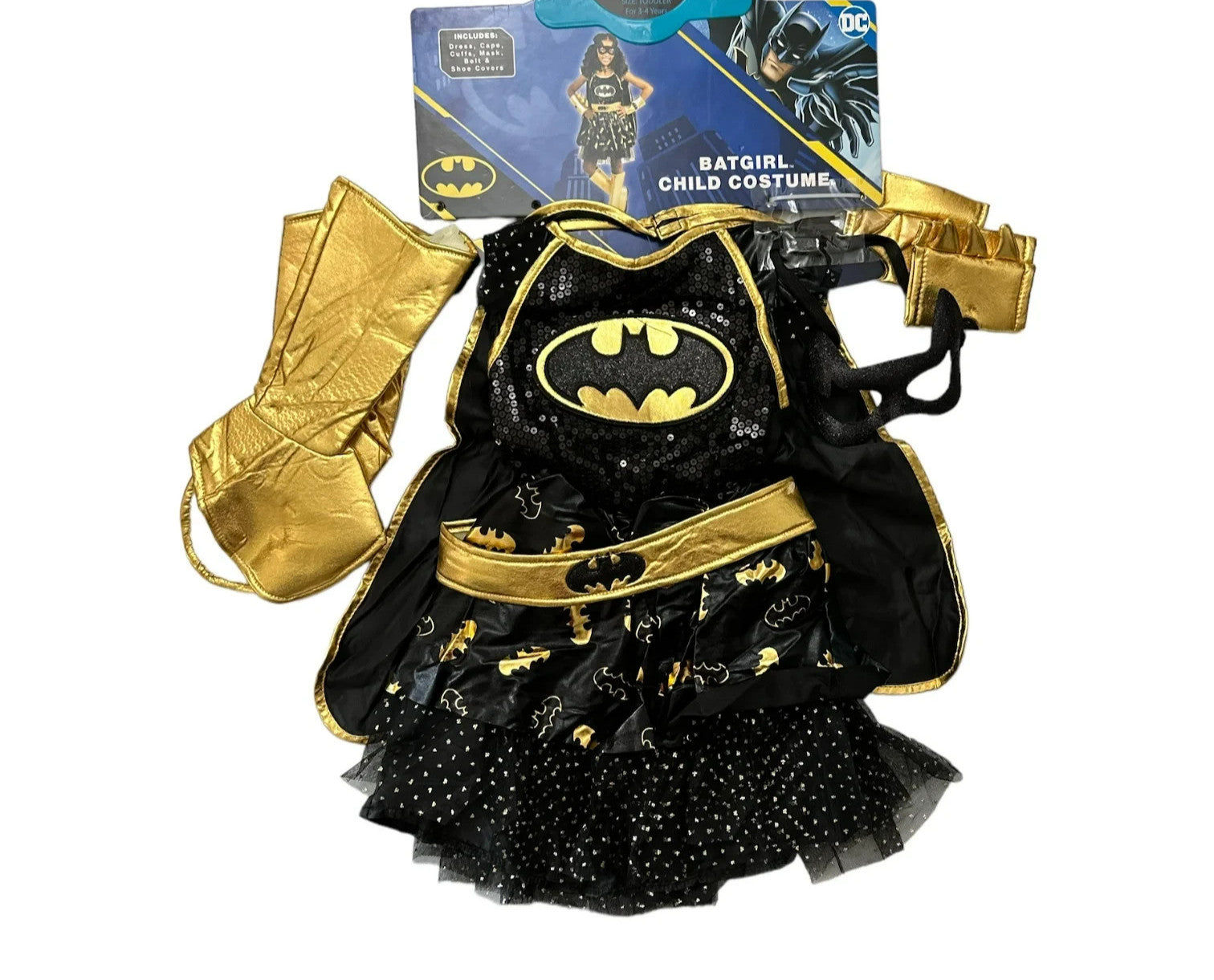 DC Batgirl Girl's Tutu Dress & Accessories Halloween Dress-Up Costume S (4-6) Halloween Fast