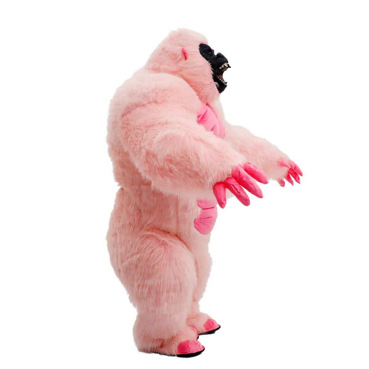 Fluffy Pink Gorilla Inflatable Costume Mascot Halloween Party Outfit w/Battery Halloween Fast