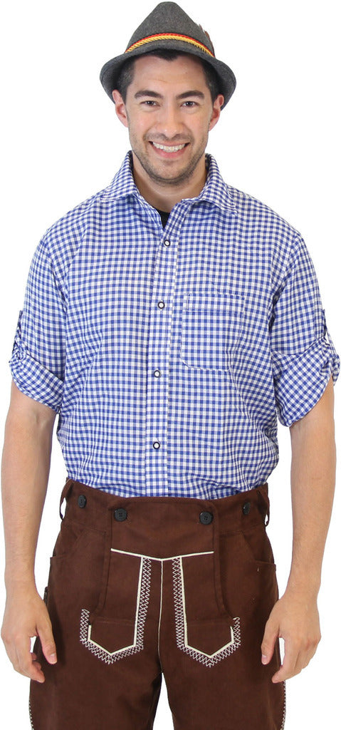 Oktoberfest German Bavarian Trachten Halloween Cosplay Costume Plaid Shirt Halloween Fast