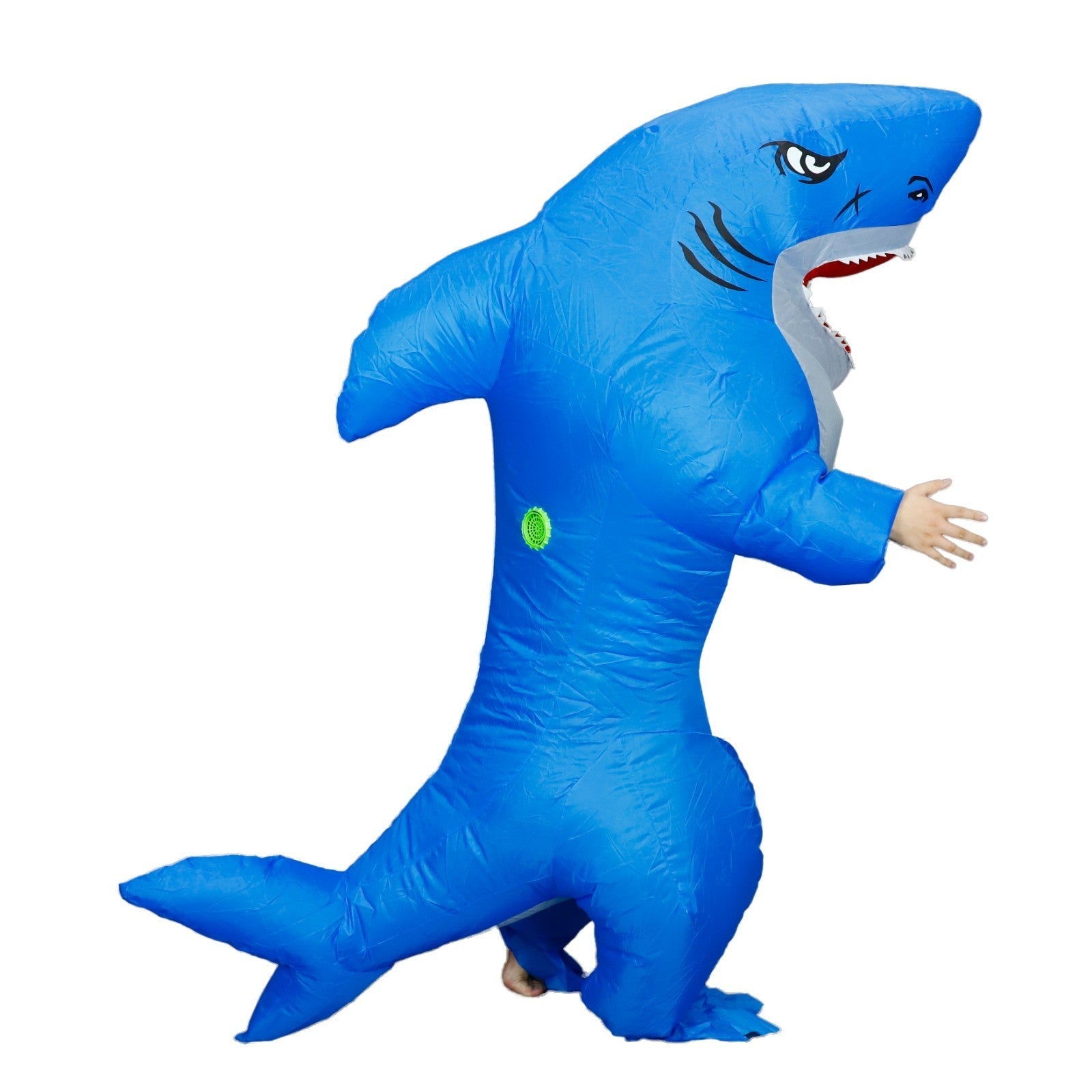 7' Blue Shark Inflatable Costume Adult for Halloween Cosplay Party Fancy Dress Halloween Fast