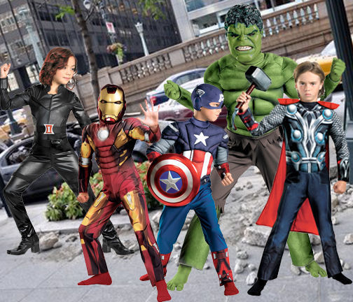 Kids Marvel Avengers Iron Man Thor Hulk Captain America Halloween Costume Halloween Fast