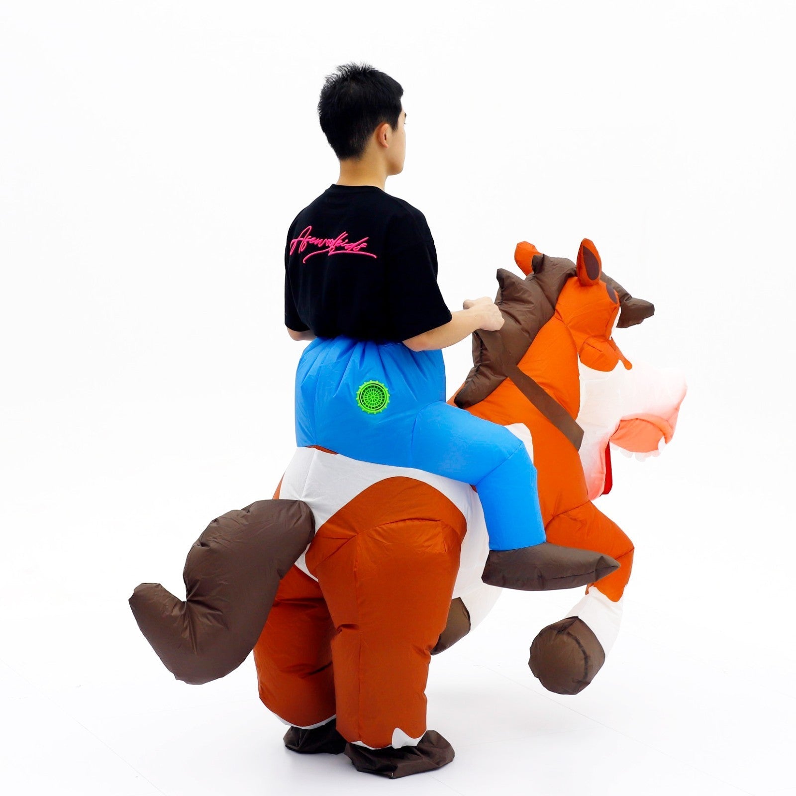 Cowboy Horse Ride on Inflatable Costume Adult Halloween Cosplay Party Outfit Halloween Fast