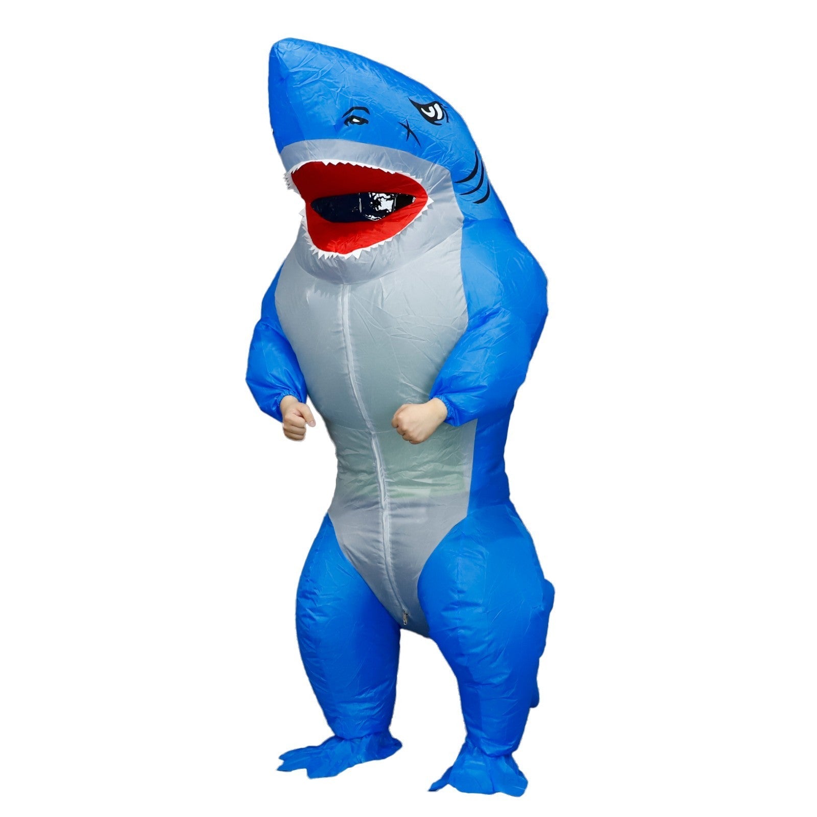 7' Blue Shark Inflatable Costume Adult for Halloween Cosplay Party Fancy Dress Halloween Fast
