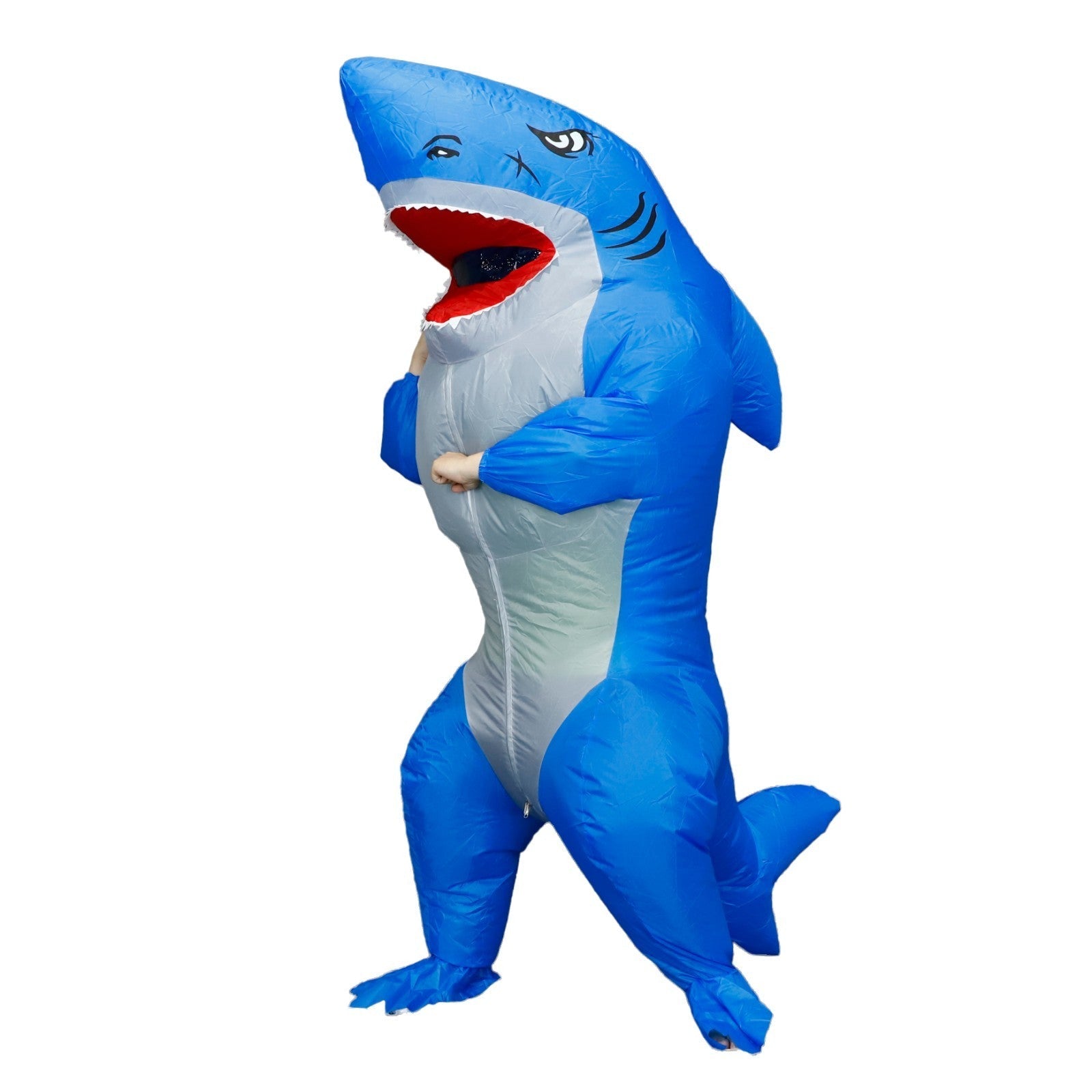 7' Blue Shark Inflatable Costume Adult for Halloween Cosplay Party Fancy Dress Halloween Fast
