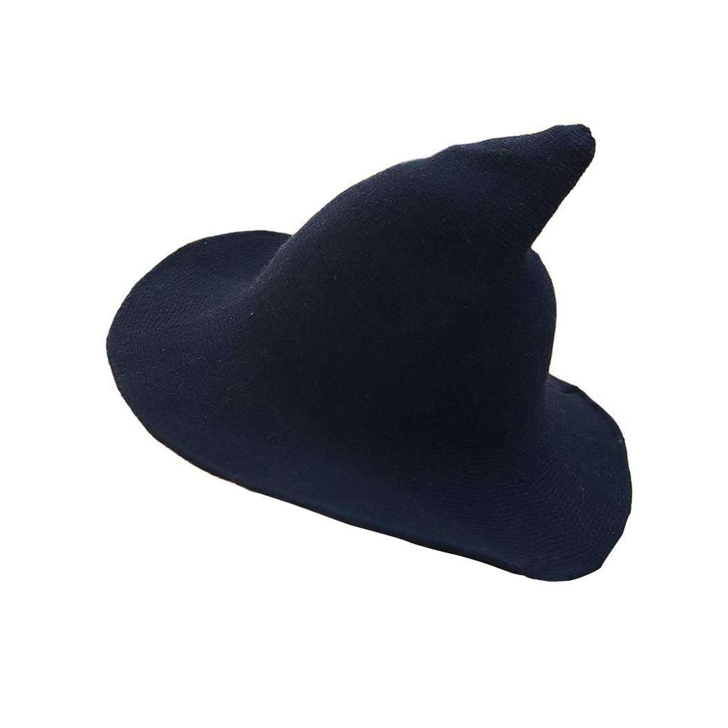 Women Knit Pointed Witch Wizard Hat Wide Brim Halloween Cosplay Casual Party Cap Halloween Fast