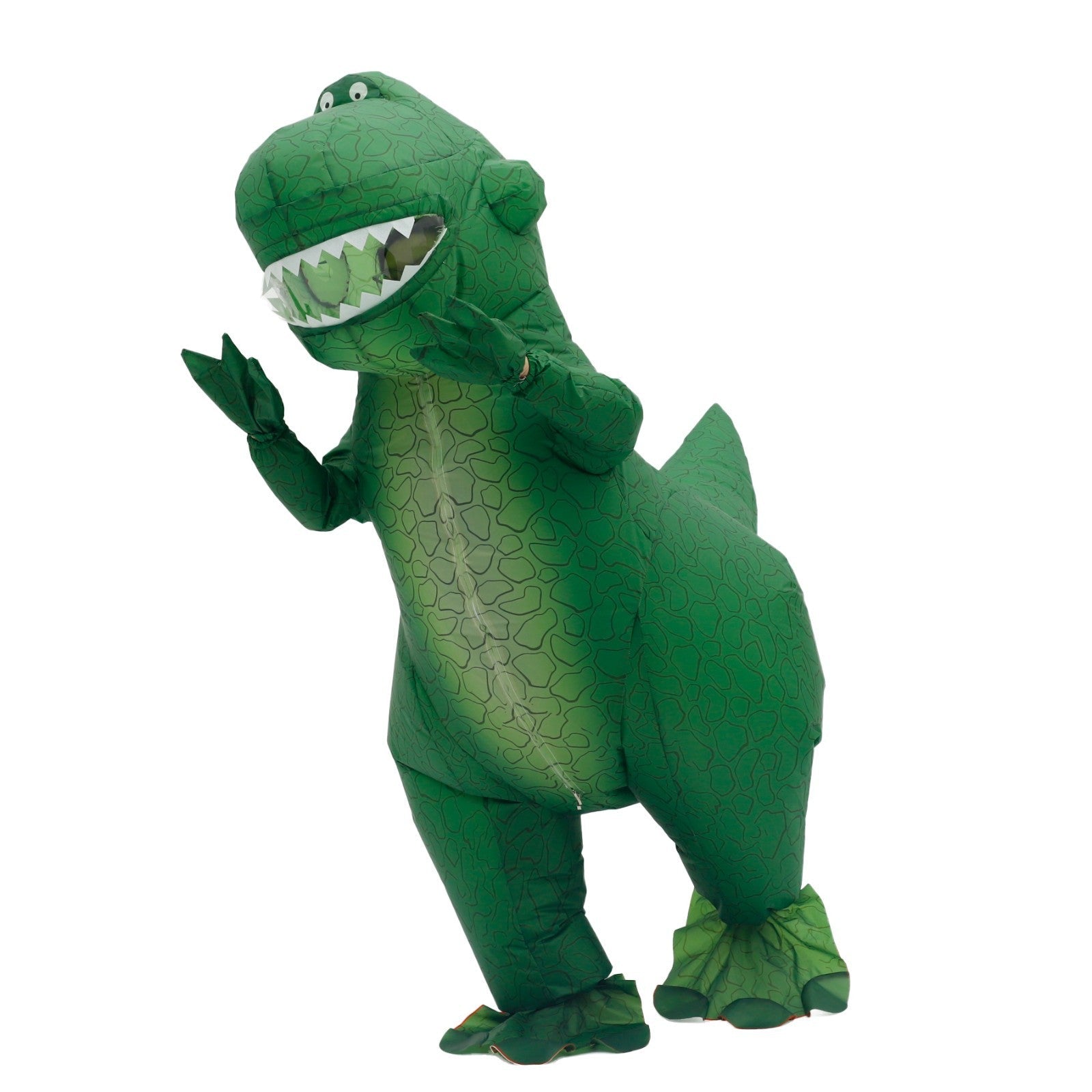 7' Green T-Rex Inflatable Costume Adult for Halloween Cosplay Party Fancy Dress Halloween Fast