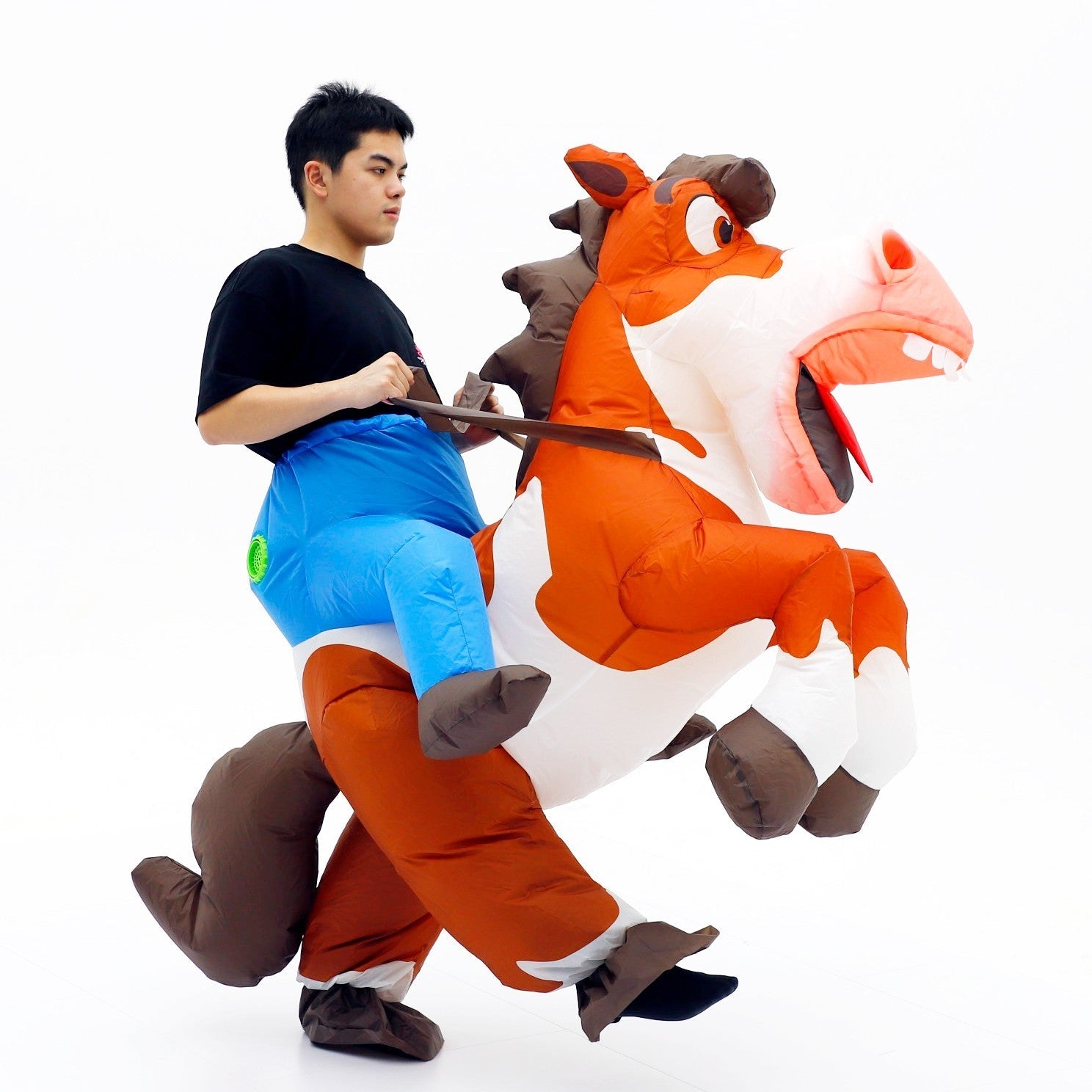 Cowboy Horse Ride on Inflatable Costume Adult Halloween Cosplay Party Outfit Halloween Fast