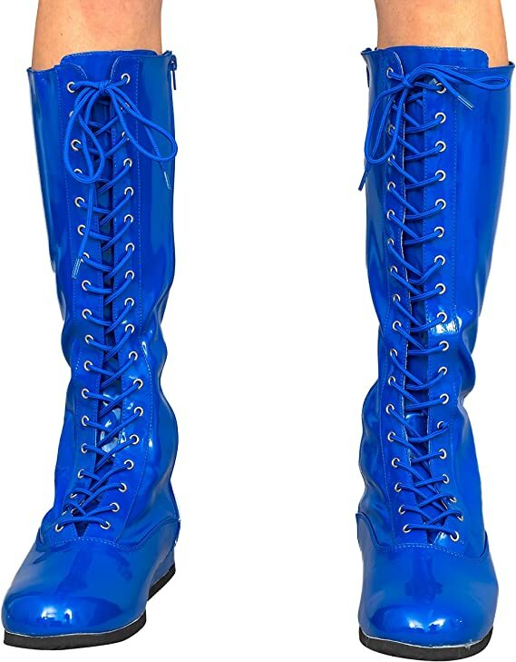 Adult Wrestling Halloween Costume Cosplay Lace-Up Zipper Boots Multiple Color Halloween Fast