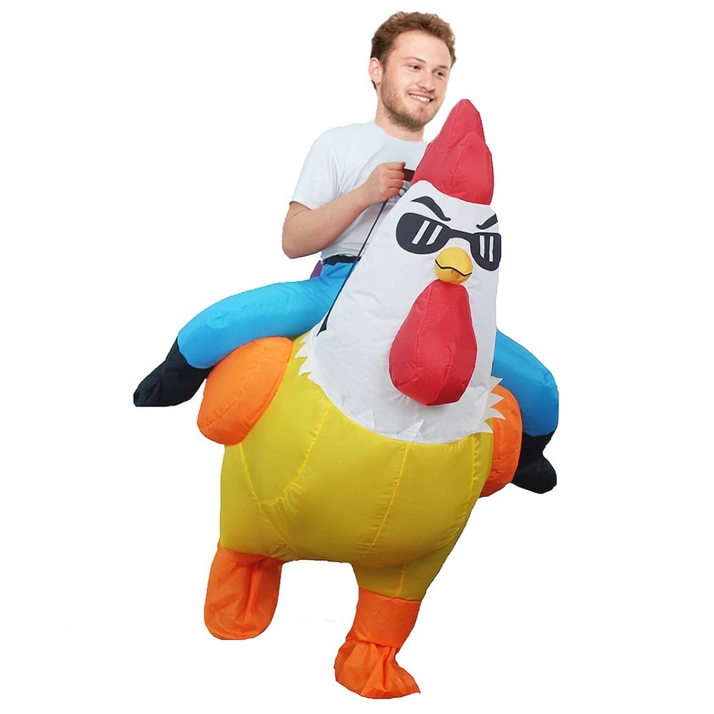 Rooster Ride on Inflatable Costume Adult for Halloween Cosplay Party Fancy Dress Halloween Fast