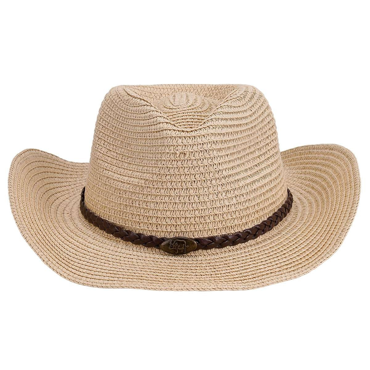 Men Women Wide Brim Western Cowboy Straw Hat Outdoor Sun Protection Hat Halloween Fast