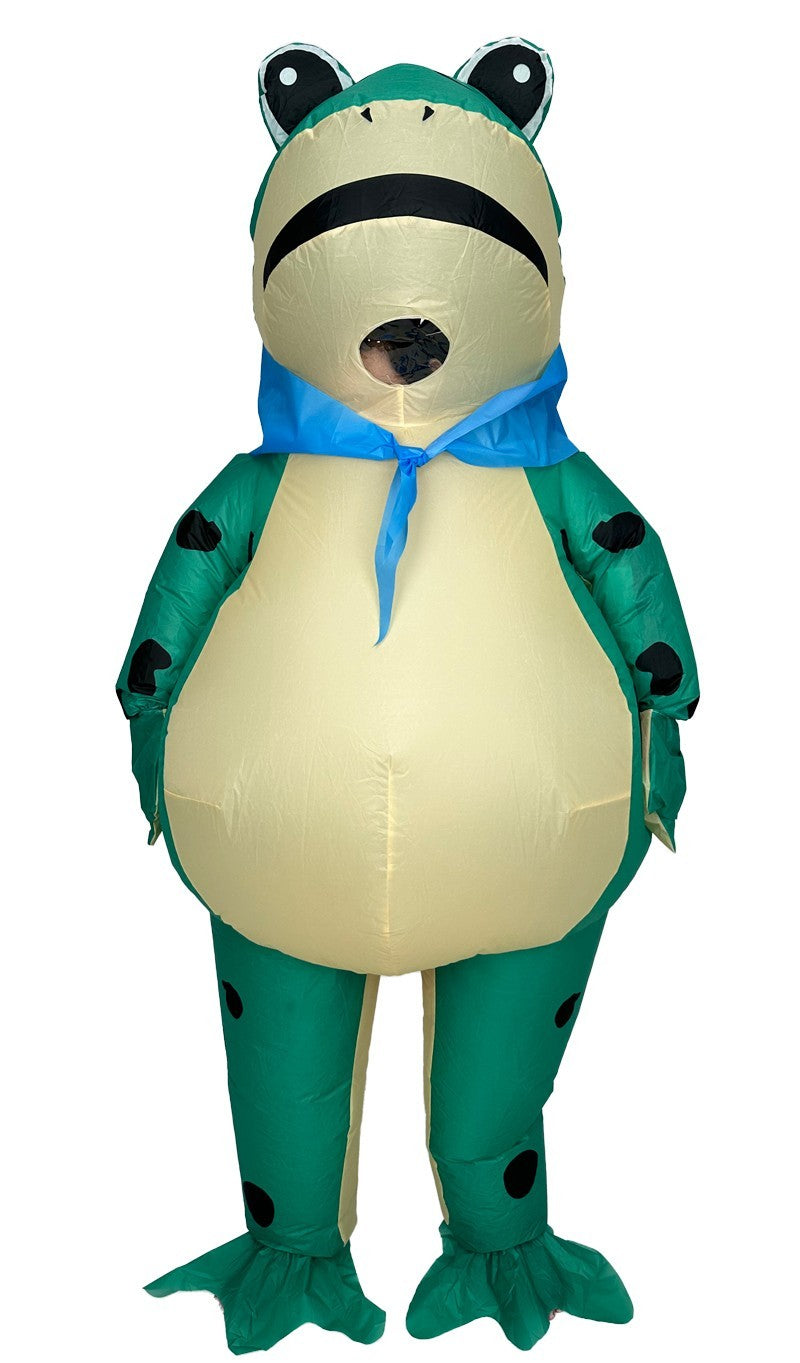 7' Green Frog Inflatable Costume Adult for Halloween Cosplay Party Fancy Dress Halloween Fast