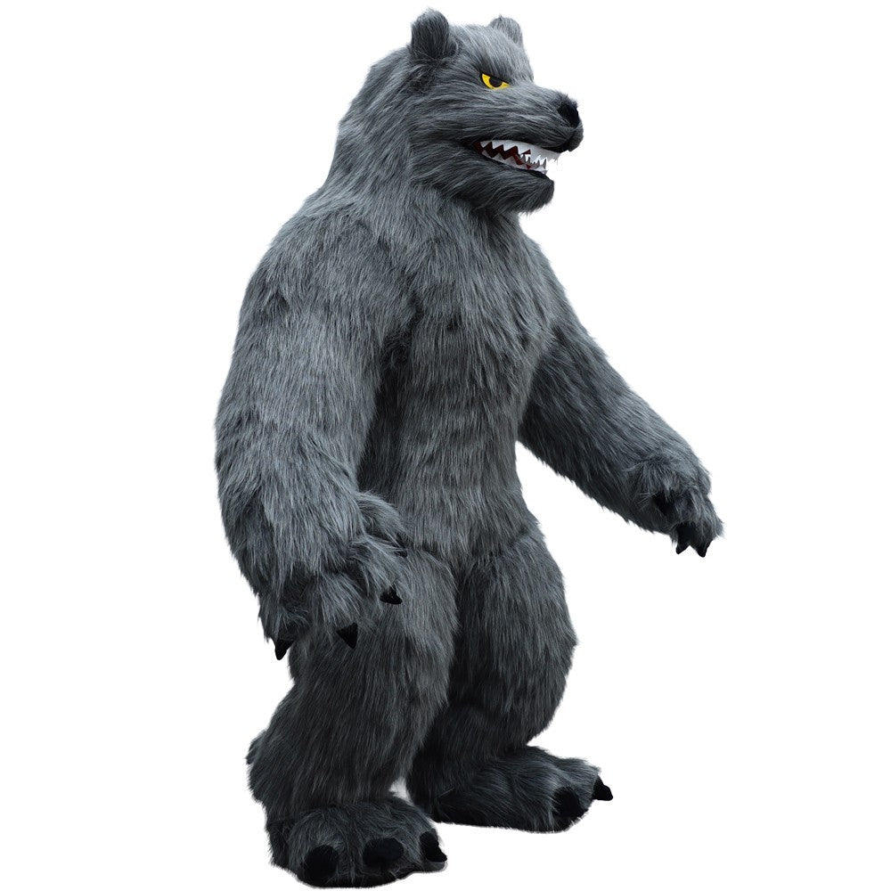 Giant Furry Gray Werewolf Inflatable Mascot Costume Halloween Outfit Fancy Dress Halloween Fast