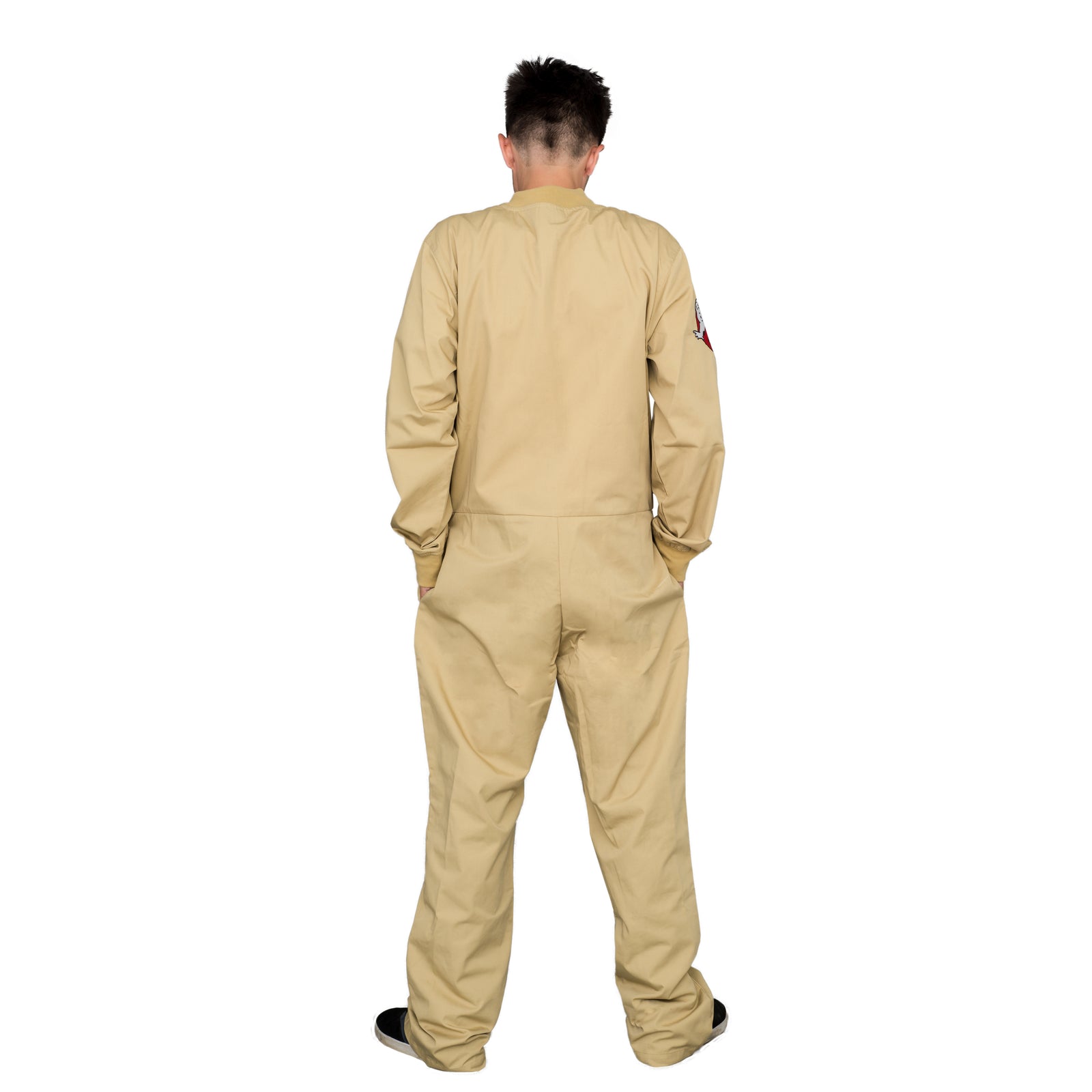 Adult Unisex Ghostbusters Zip Up Jumpsuit w/ 4 Patches Halloween Costume Cosplay Halloween Fast