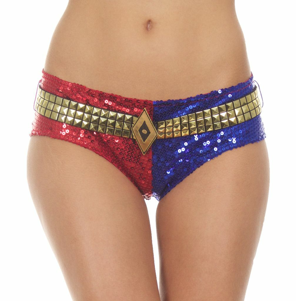 DC Suicide Squad Harley Quinn DELUXE Sequins Halloween Cosplay Costume Accessory Halloween Fast