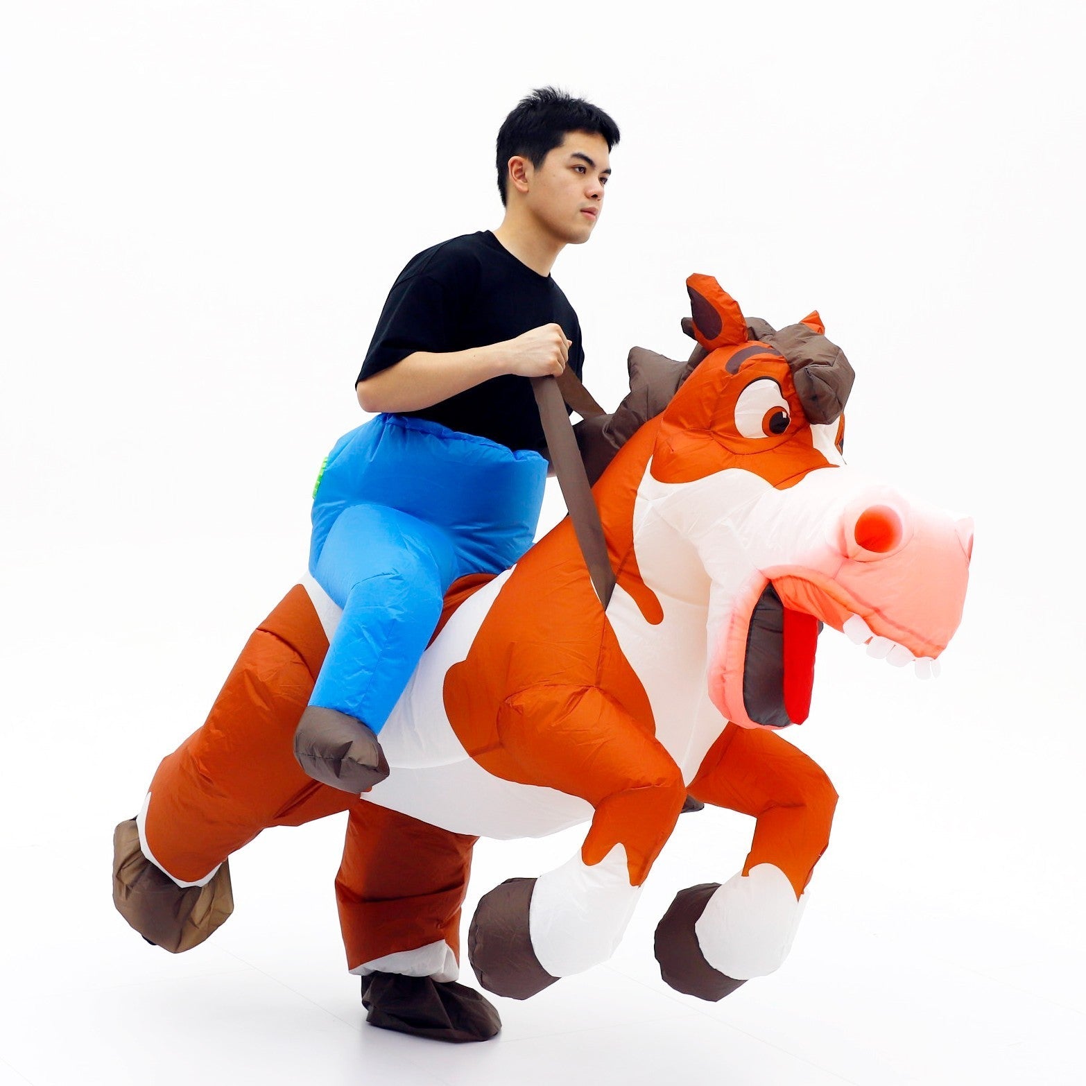 Cowboy Horse Ride on Inflatable Costume Adult Halloween Cosplay Party Outfit Halloween Fast