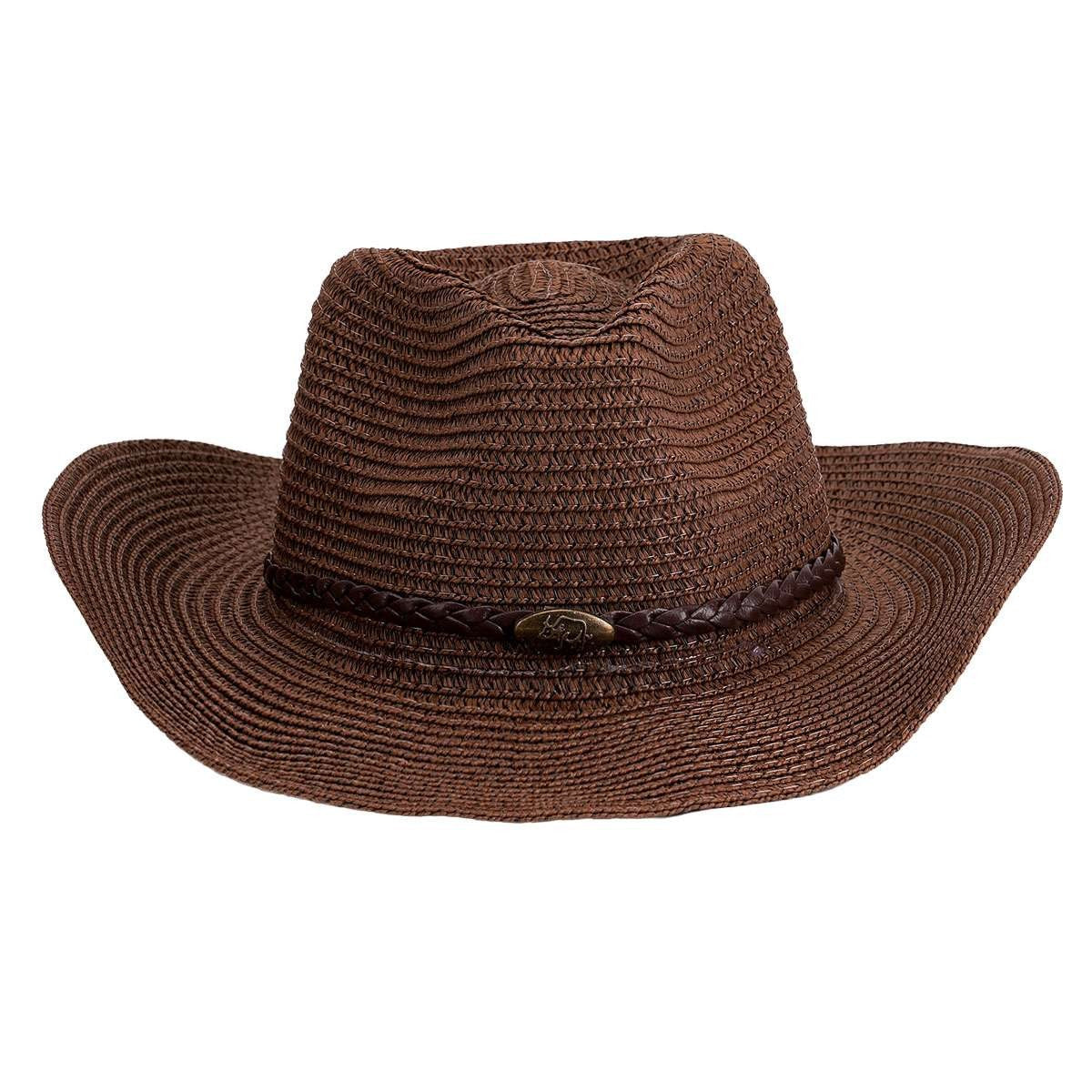 Men Women Wide Brim Western Cowboy Straw Hat Outdoor Sun Protection Hat Halloween Fast