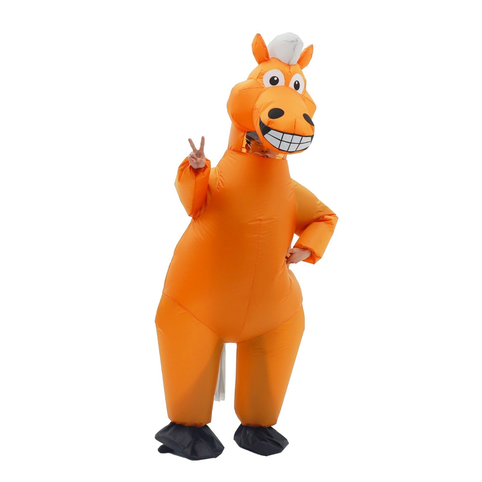 7' Orange Horse Inflatable Costume Adult for Halloween Cosplay Party Fancy Dress Halloween Fast