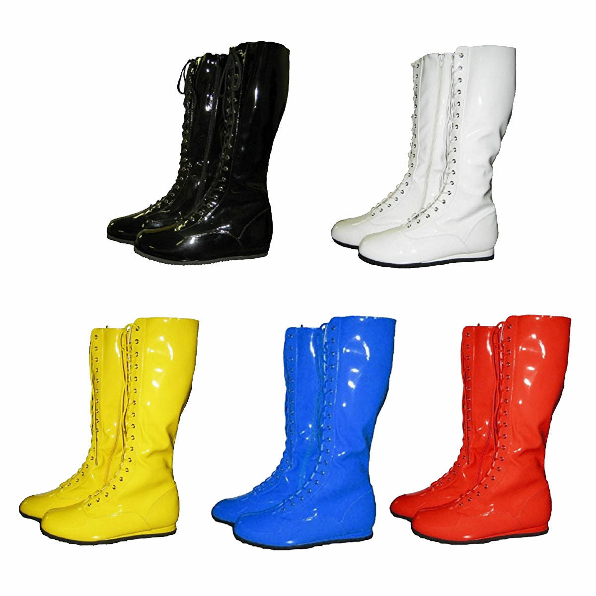Adult Wrestling Halloween Costume Cosplay Lace-Up Zipper Boots Multiple Color Halloween Fast