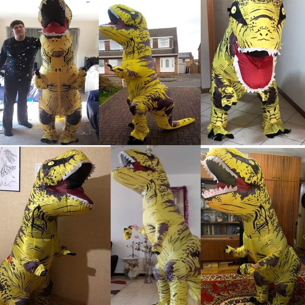 7ft T-Rex Inflatable Costume Adult Size for Halloween Cosplay Party Fancy Dress Halloween Fast