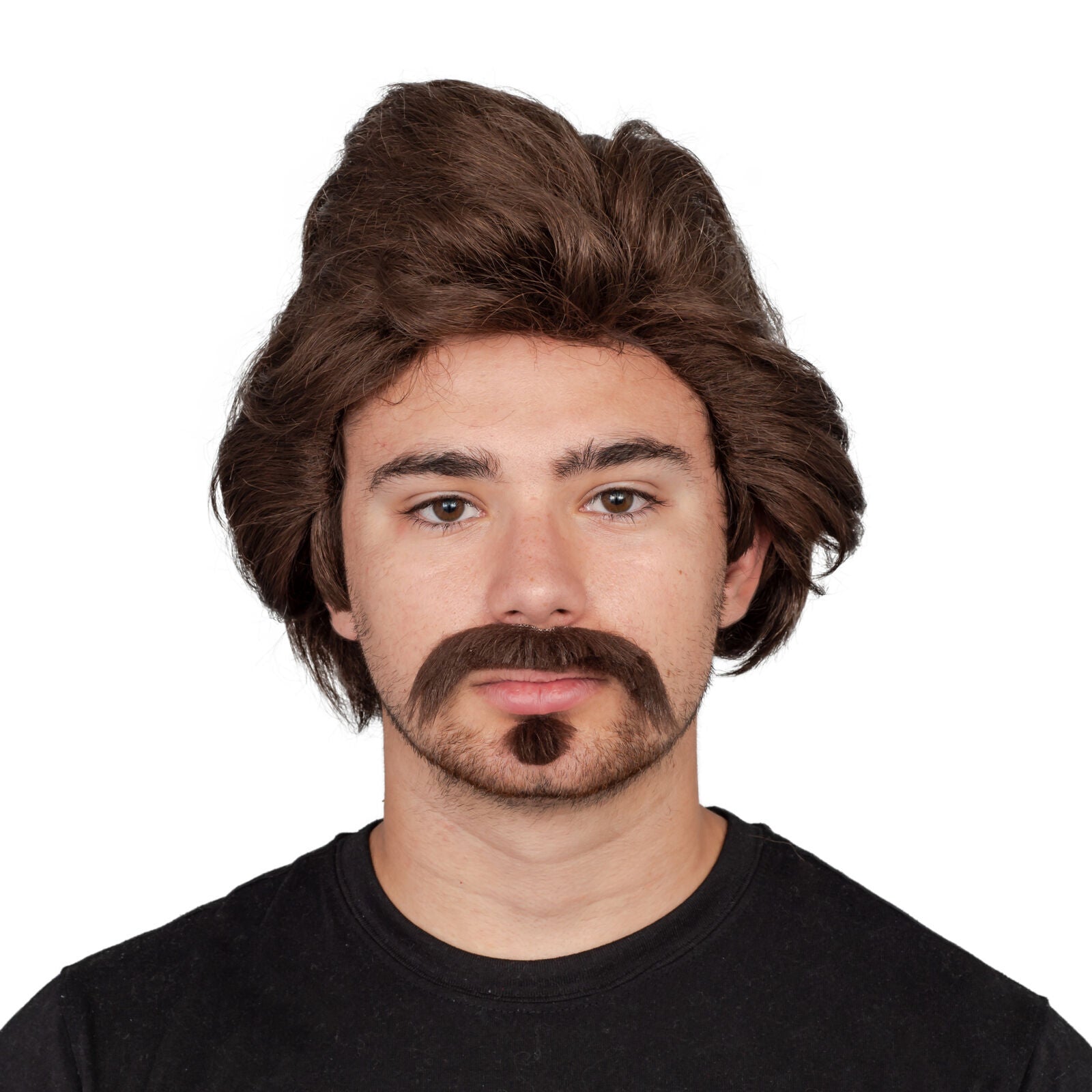 Adult Unisex Halloween Cosplay Dark Hair Mustache & Soul Patch Costume Accessory Halloween Fast
