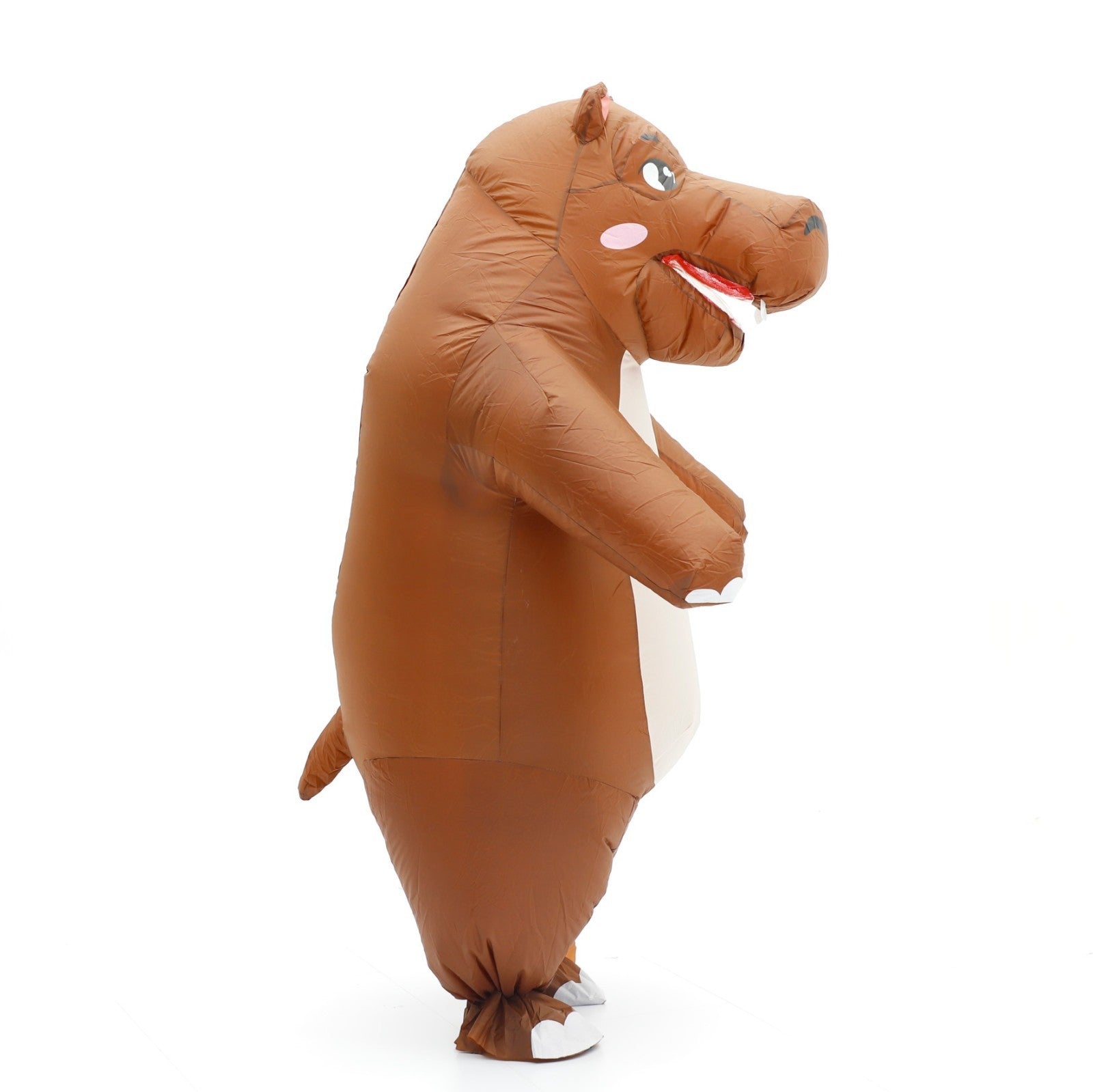 7' Brown Hippo Inflatable Costume Adult for Halloween Cosplay Party Fancy Dress Halloween Fast