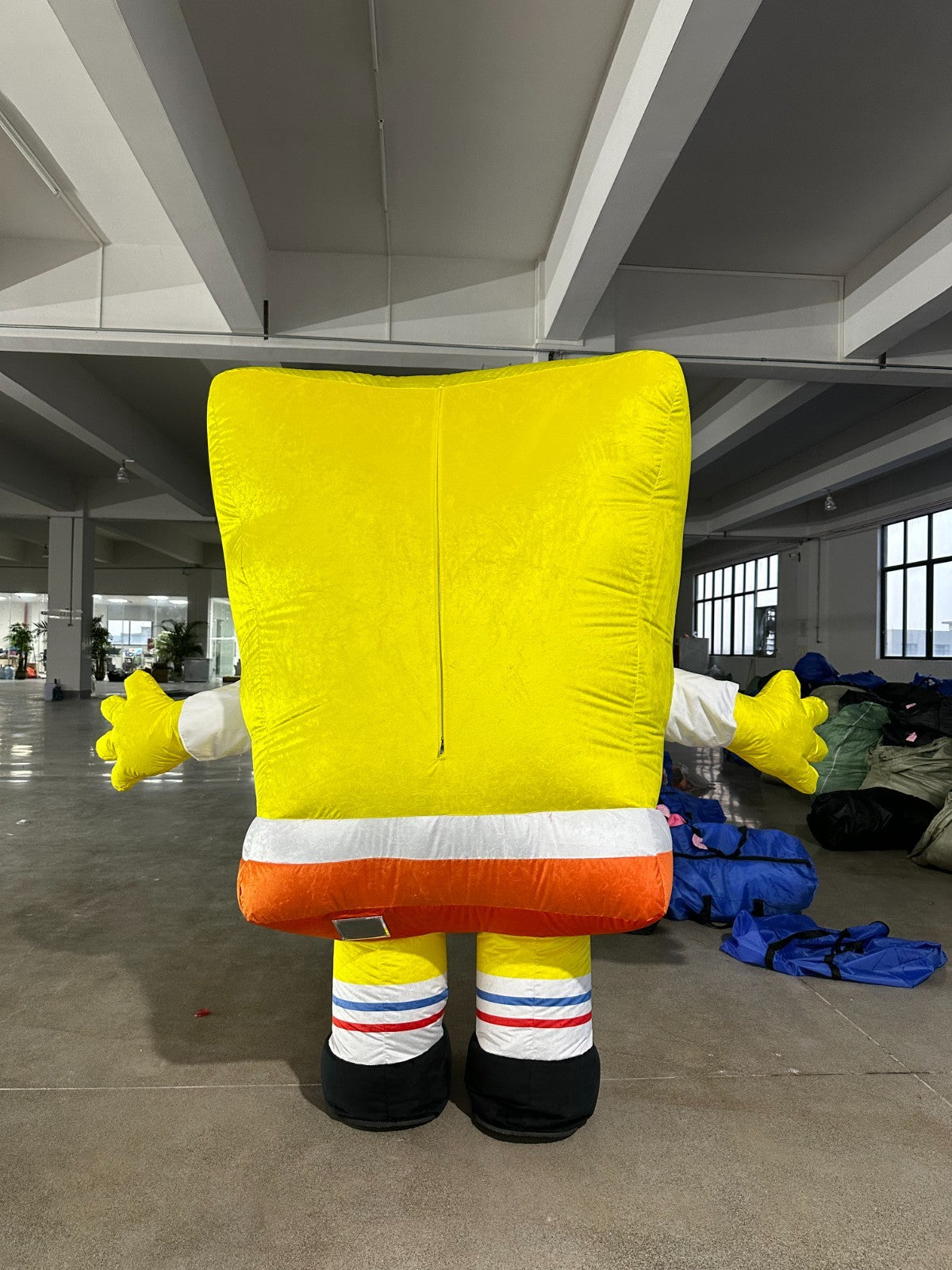 Yellow Sea Sponge Inflatable Costume Mascot Halloween Party Outfit no Battery Halloween Fast