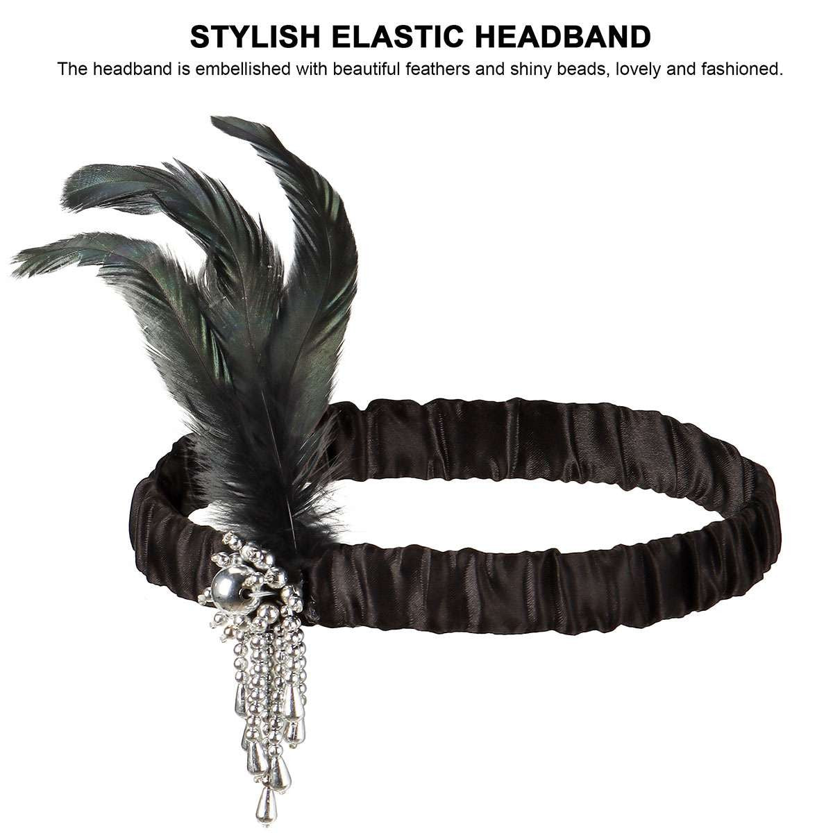 1920s Flapper Costume Accessory Set Boa Headband Gloves Necklace for Halloween Halloween Fast