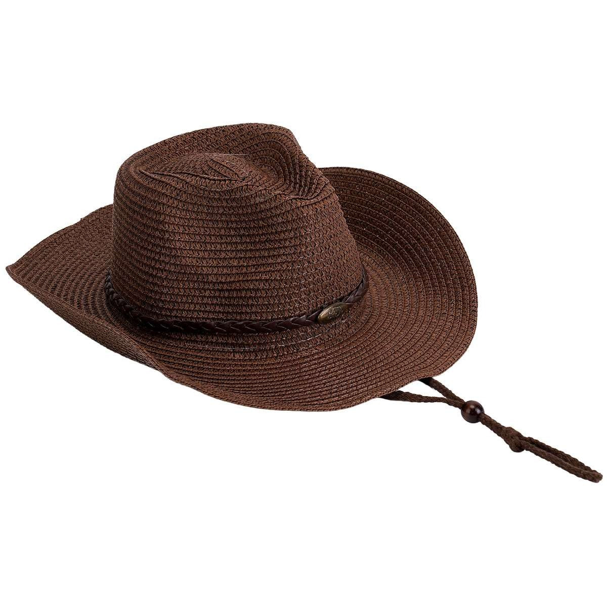 Men Women Wide Brim Western Cowboy Straw Hat Outdoor Sun Protection Hat Halloween Fast