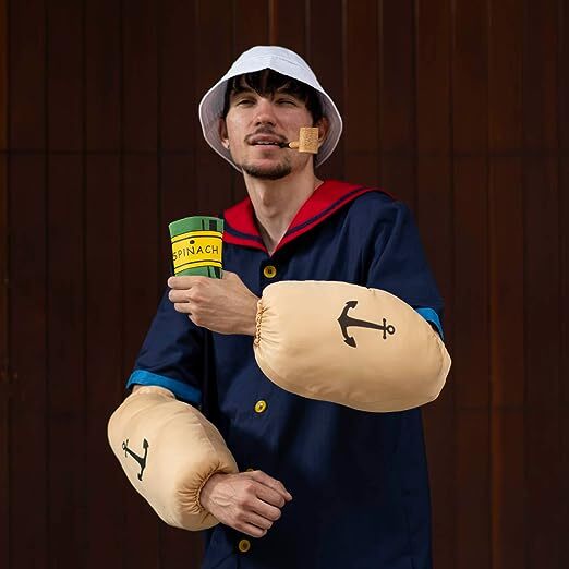 Popeye Sailor Man Muscle Spinach Arms with Tatoos Halloween Costume Accessory Halloween Fast