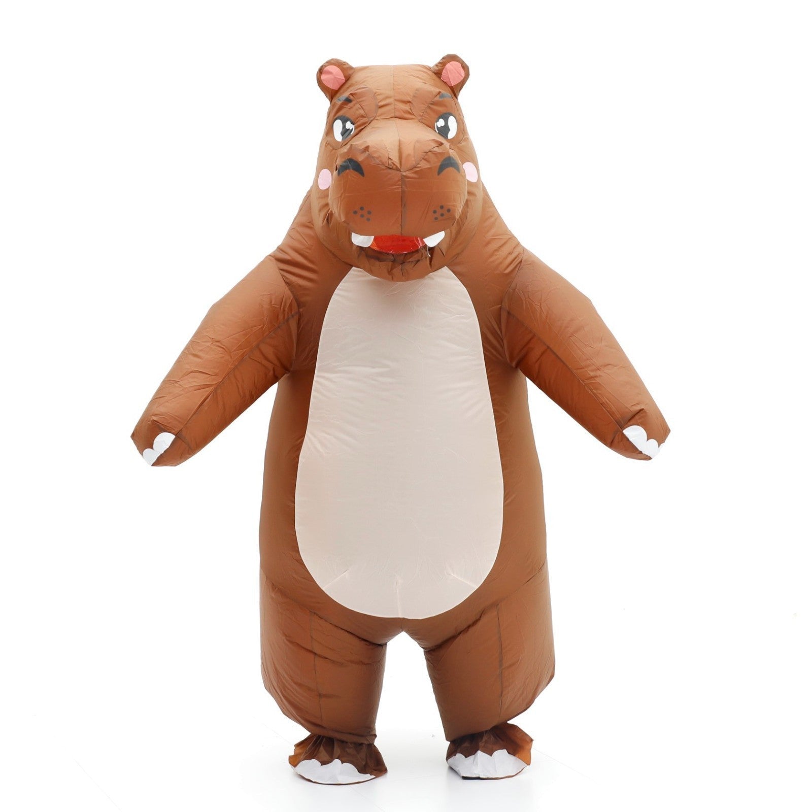 7' Brown Hippo Inflatable Costume Adult for Halloween Cosplay Party Fancy Dress Halloween Fast