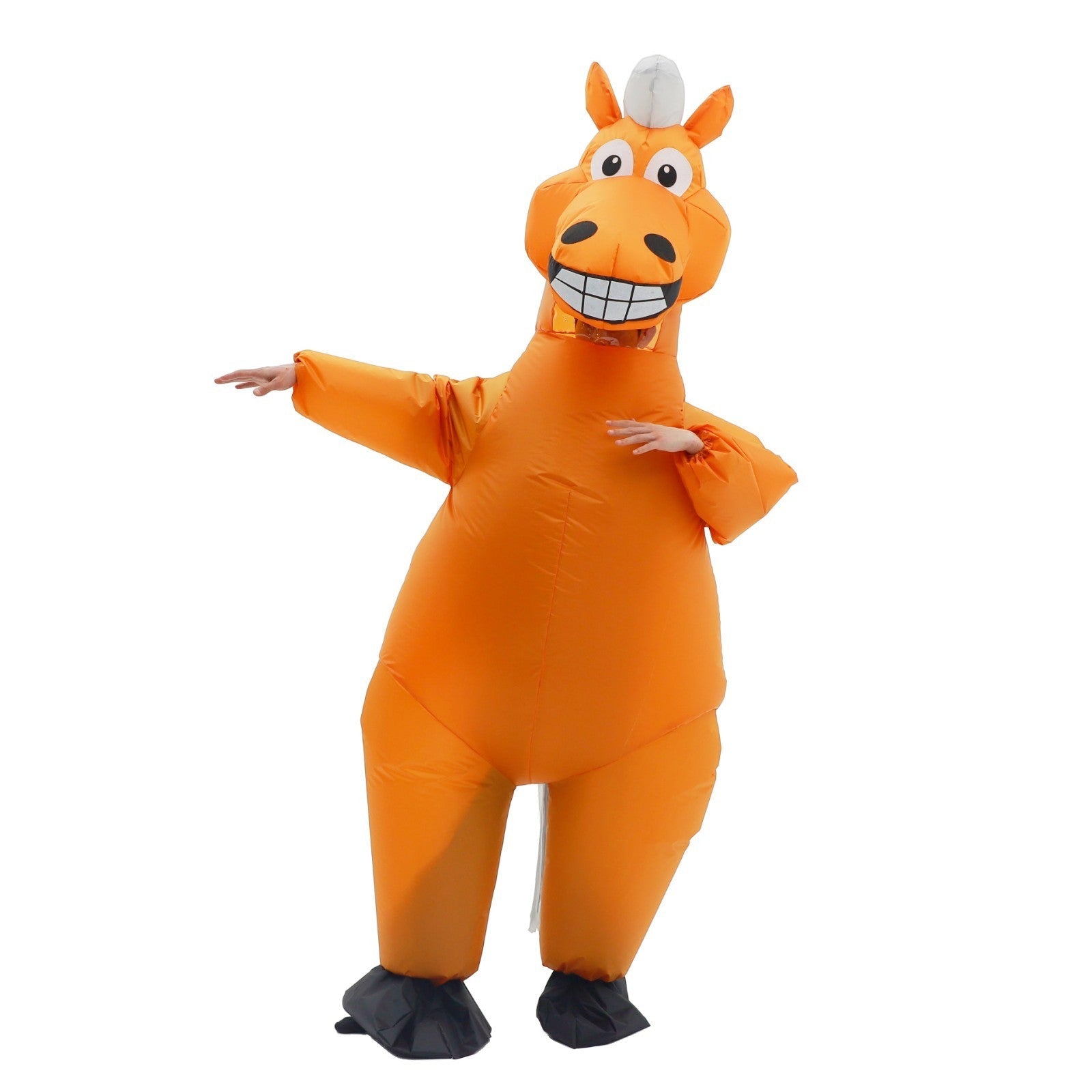 7' Orange Horse Inflatable Costume Adult for Halloween Cosplay Party Fancy Dress Halloween Fast