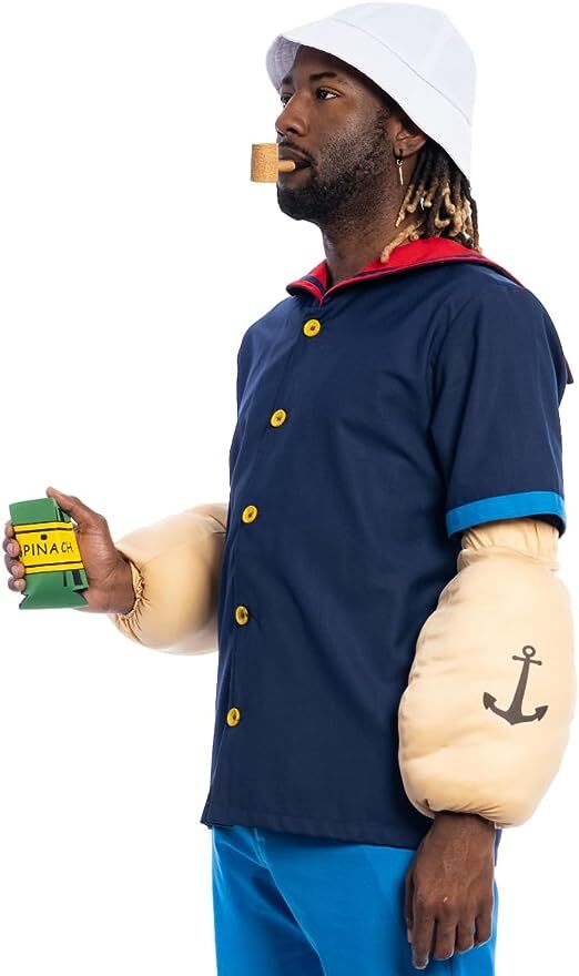 Popeye Sailor Man Muscle Spinach Arms with Tatoos Halloween Costume Accessory Halloween Fast