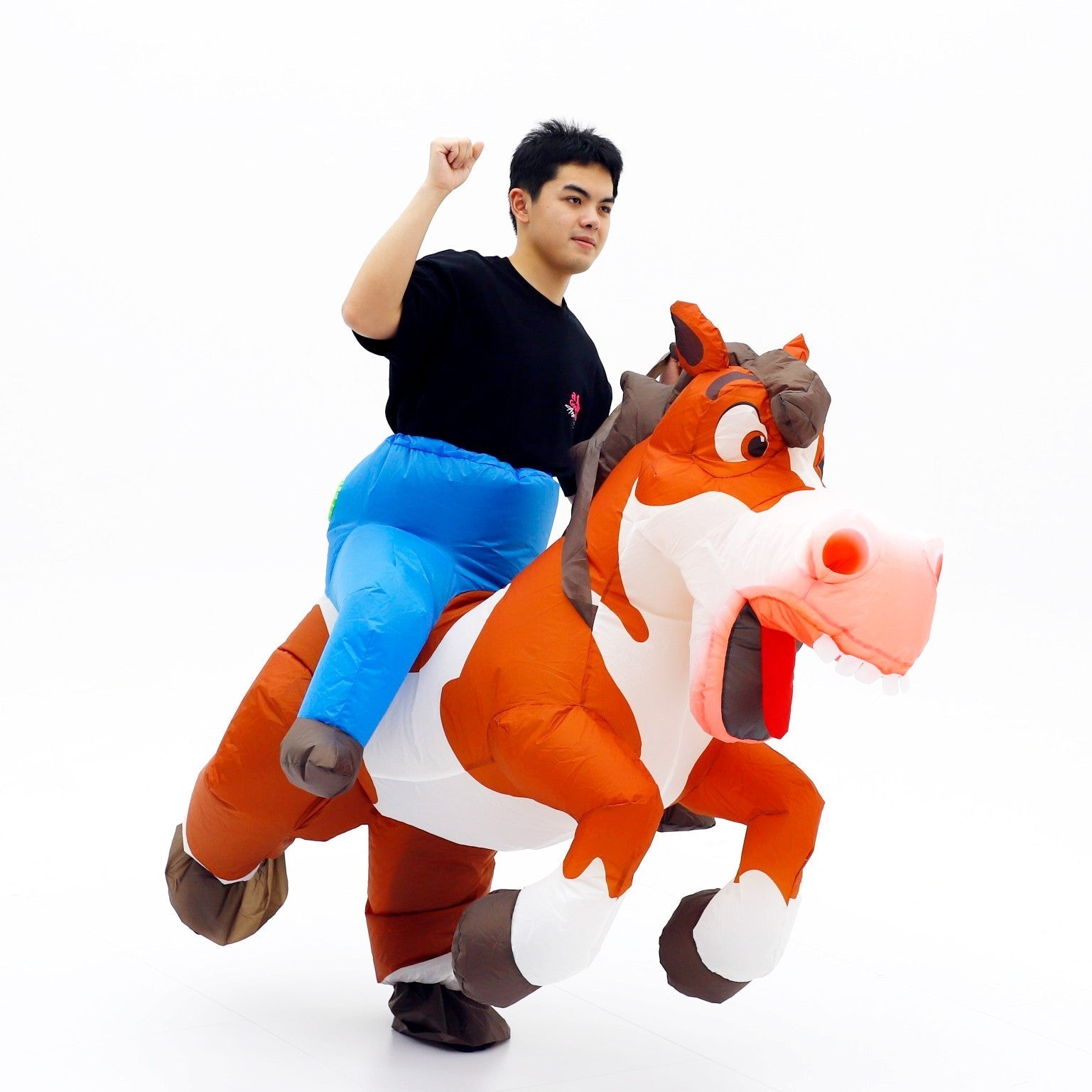 Cowboy Horse Ride on Inflatable Costume Adult Halloween Cosplay Party Outfit Halloween Fast