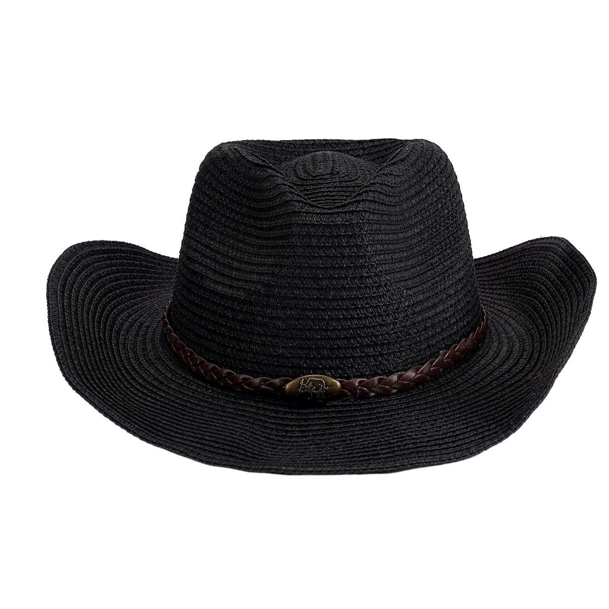 Men Women Wide Brim Western Cowboy Straw Hat Outdoor Sun Protection Hat Halloween Fast