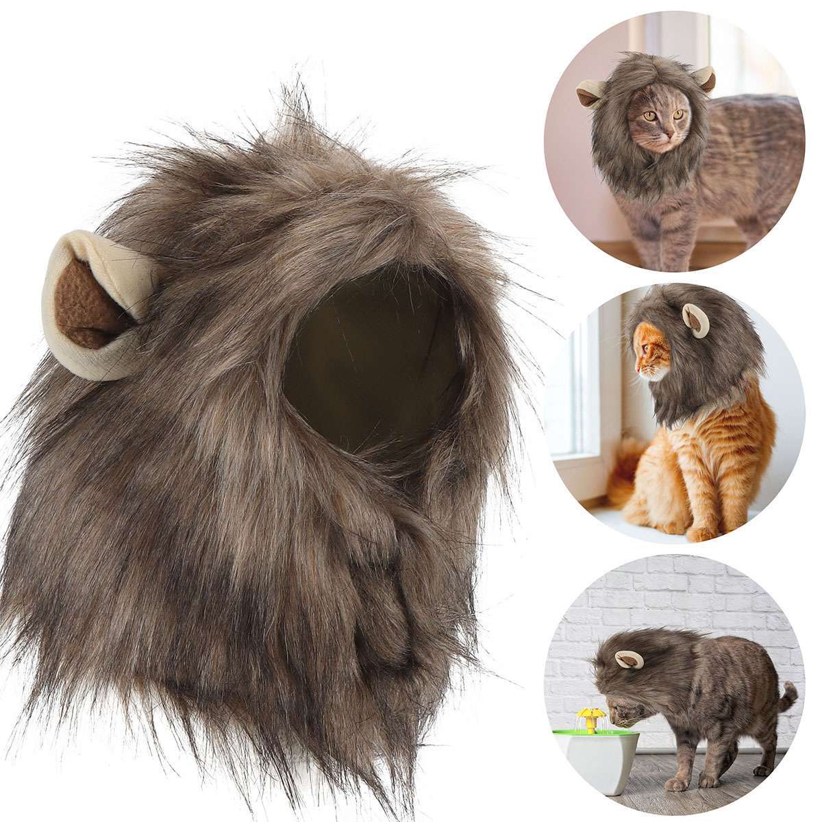 Funny Cute Lion Mane Costume Headgear for Cat Dog Pet Clothes Dress Party USA Halloween Fast