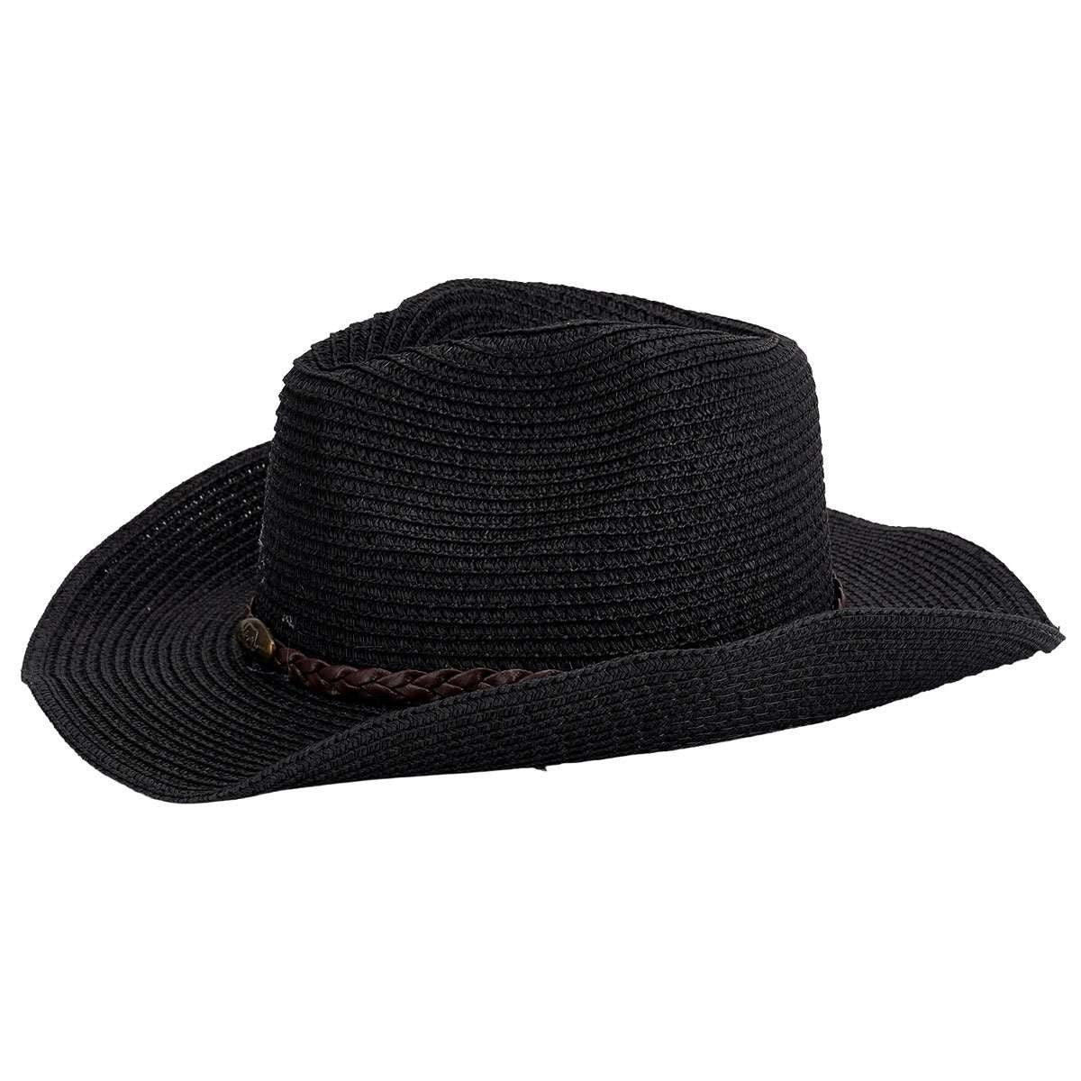 Men Women Wide Brim Western Cowboy Straw Hat Outdoor Sun Protection Hat Halloween Fast