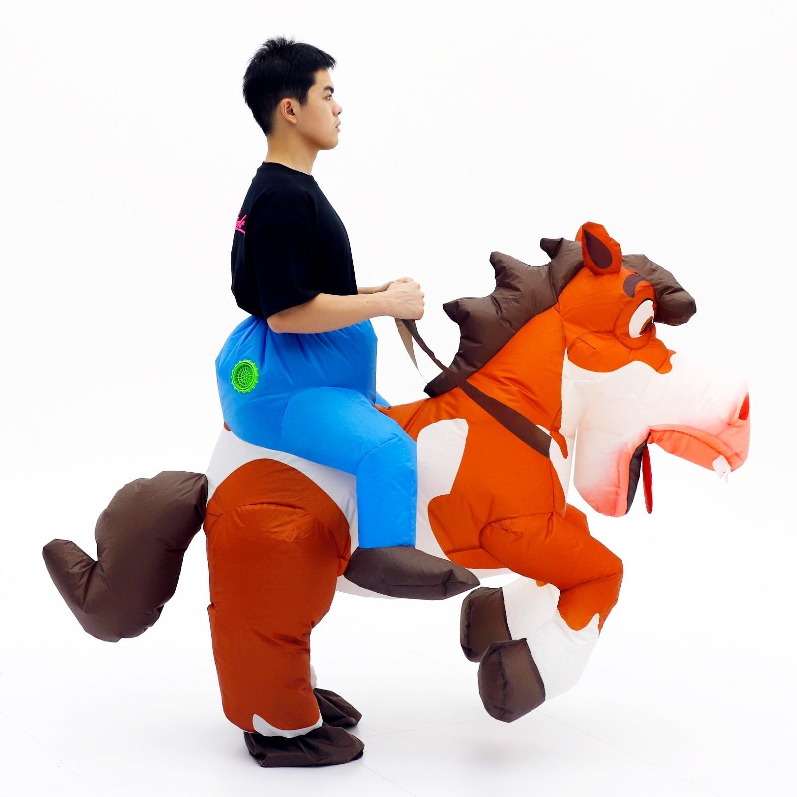 Fun Cowboy Ride on Inflatable Costume Adult Halloween Cosplay Party Fancy Dress Halloween Fast