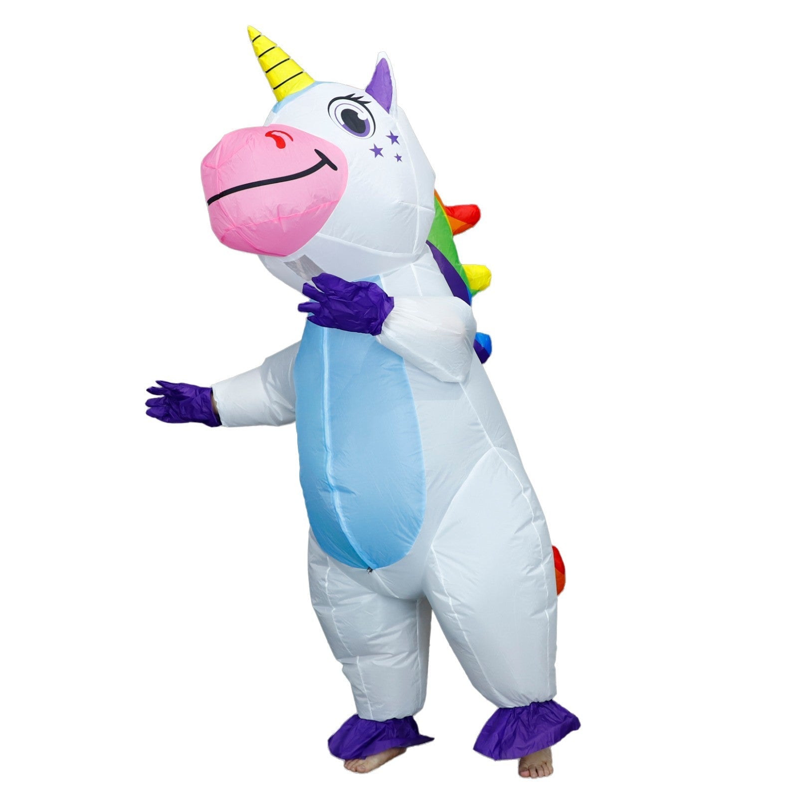 7' Cute Unicorn Inflatable Costume Adult for Halloween Cosplay Party Fancy Dress Halloween Fast