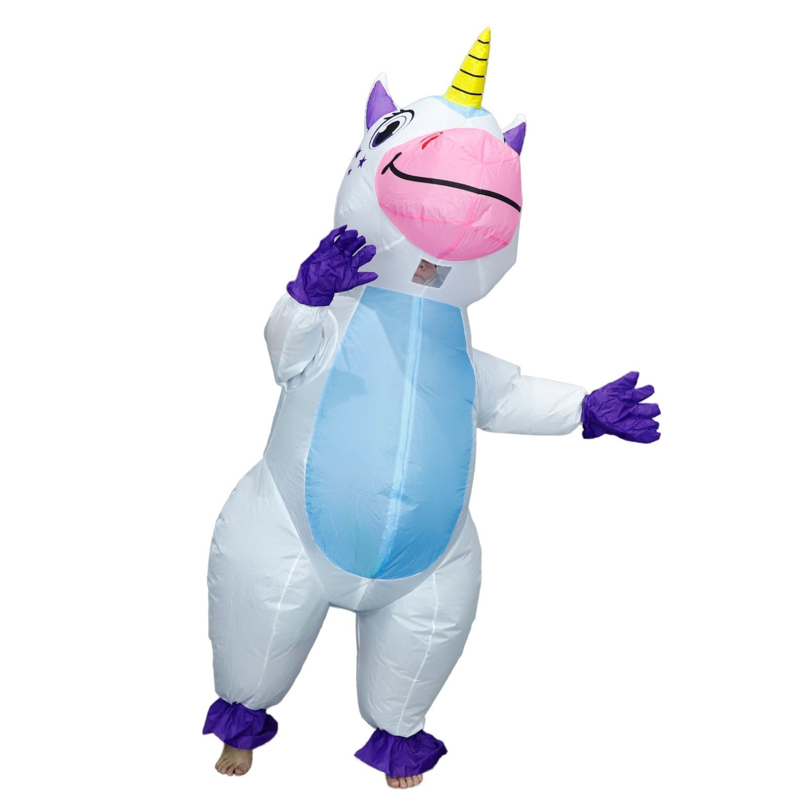 7' Cute Unicorn Inflatable Costume Adult for Halloween Cosplay Party Fancy Dress Halloween Fast