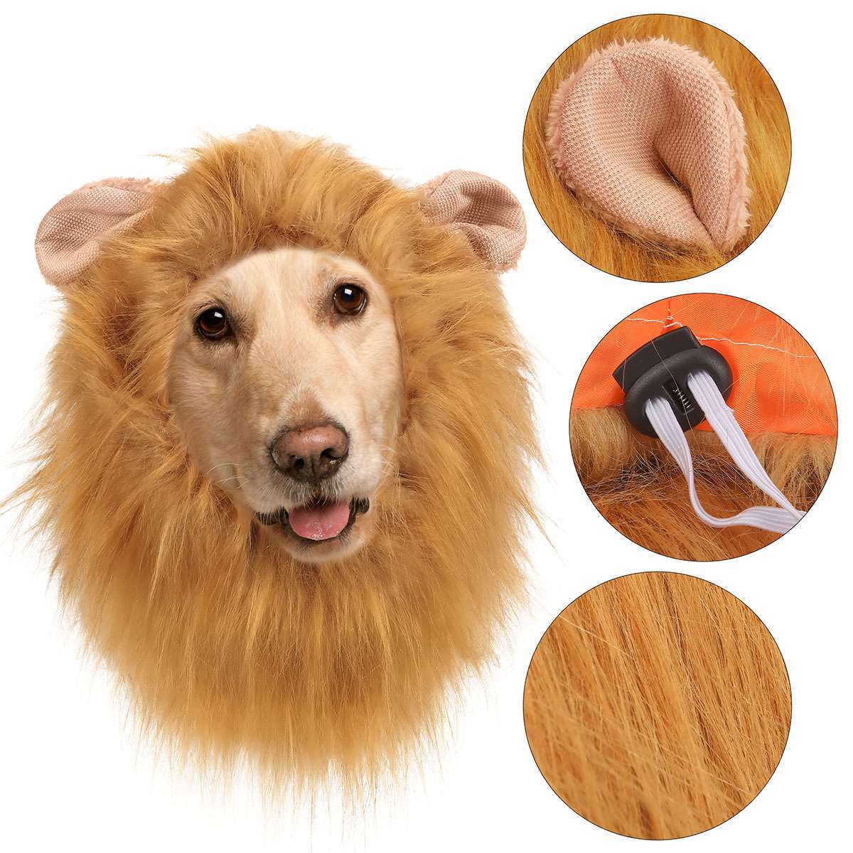 Funny Cute Lion Mane Costume Headgear for Cat Dog Pet Clothes Dress Party USA Halloween Fast