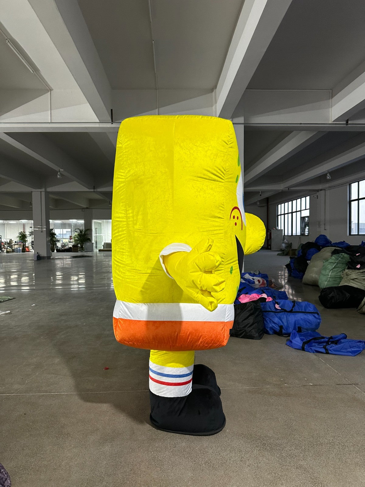 Yellow Sea Sponge Inflatable Costume Mascot Halloween Party Outfit no Battery Halloween Fast