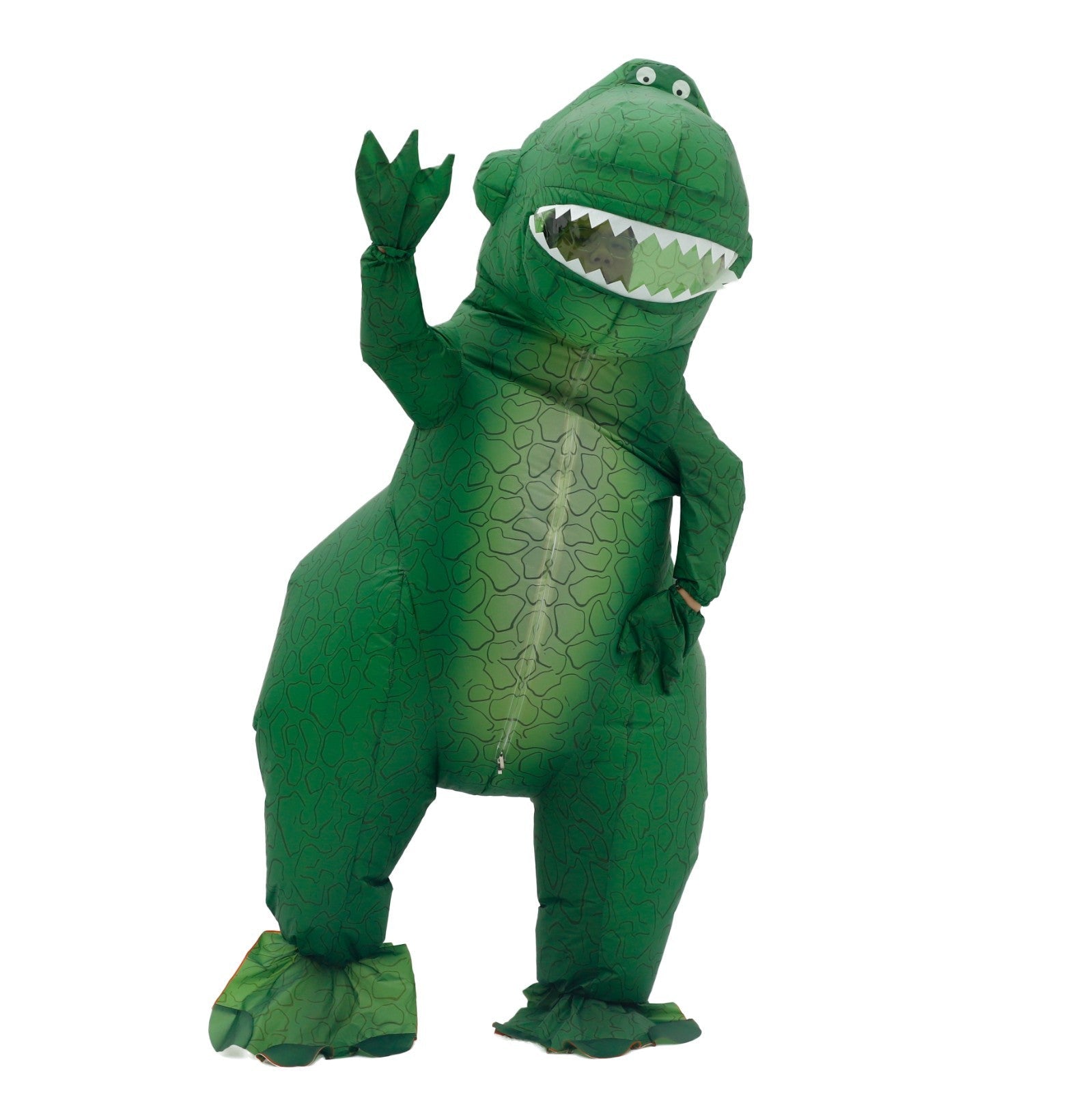 7' Green T-Rex Inflatable Costume Adult for Halloween Cosplay Party Fancy Dress Halloween Fast