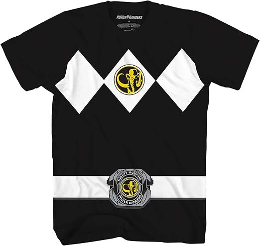 Mighty Morphin Power Rangers Red Blue Pink Green Black Halloween Costume Tee Halloween Fast