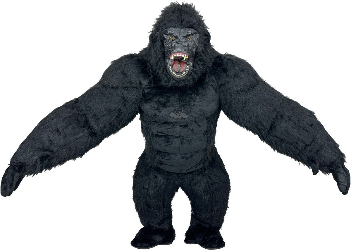 Gorilla Inflatable Mascot Costume Plush Halloween Cosplay Party Outfit w/Battery Halloween Fast